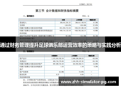通过财务管理提升足球俱乐部运营效率的策略与实践分析 通过财务管理提升足球俱乐部运营效率的策略与实践分析
